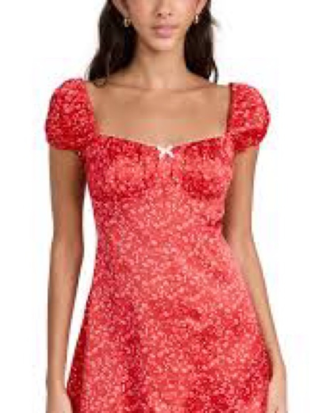 For Love & Lemons Antonia Linen Floral Mini Dress